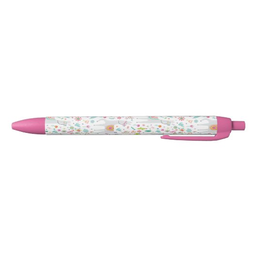 Cute Pastel Llama Pattern Zwarte Inkt Pen (Bodem)