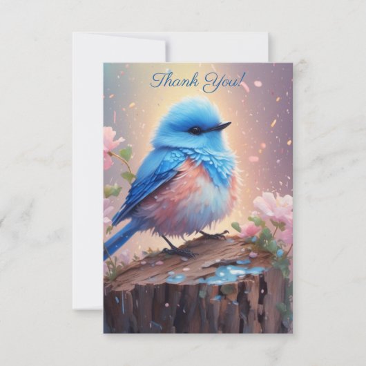 Cute Pastel Merci d'oiseaux bleus (Devant)
