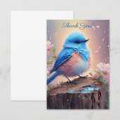Cute Pastel Merci d'oiseaux bleus (Devant / Derrière)