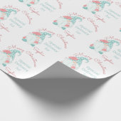 Cute Pastel Merry Kerstry Gepersonaliseerd Name Gn Cadeaupapier (Hoek)