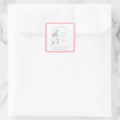 Cute Pastel Merry Kerstry Gepersonaliseerd Name Gn Vierkante Sticker (Tas)