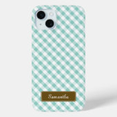 Cute Pastel Mint Gingham Pattern Case-Mate iPhone Case (Achterkant)