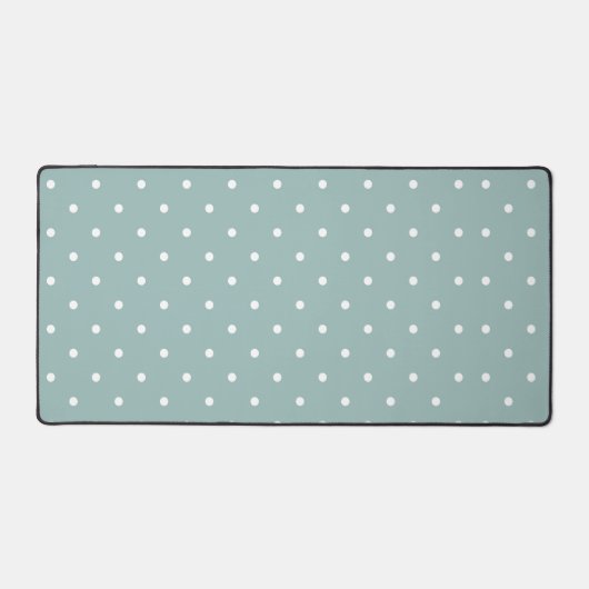 Cute Pastel Mint Green With White Polka Dot Spots Bureaumat (Voorkant)