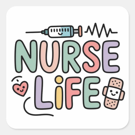 Cute Pastel Nurse Life Sticker – Kawaii Medical (Devant)