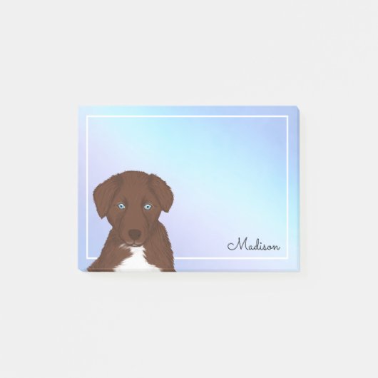 Cute Pastel Ombre Red Bi Aussie Name Post-it Notes (Voorkant)