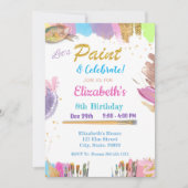 Cute Pastel Paint Verjaardagsfeestje Kaart (Voorkant)