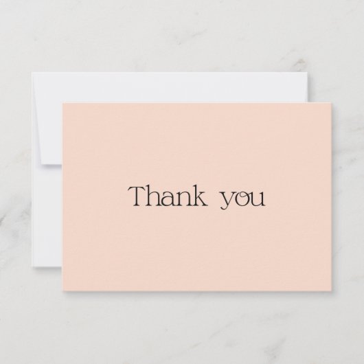 Cute Pastel Peach Typographie Carte de remerciemen (Devant)