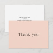 Cute Pastel Peach Typographie Carte de remerciemen (Devant / Derrière)
