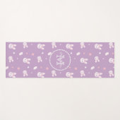 Cute Pastel Pink Bunny Rabbit Pattern Monogram Yogamat (Voorkant (horizontaal))