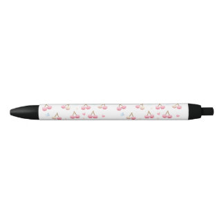 Cute Pastel Pink Cherry Pattern Ink Pen