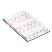 Cute Pastel Pink Cherry Pattern Notebook Notitieboek (Rechterzijde)