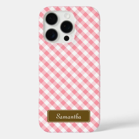 Cute Pastel Pink Gingham Pattern Case-Mate iPhone Case (Achterkant)