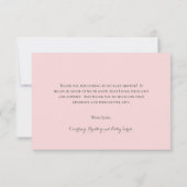 Cute Pastel Pink Heart Girl Baby shower Bedankkaart (Achterkant)