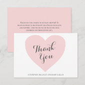 Cute Pastel Pink Heart Girl Baby shower Bedankkaart (Voorkant / Achterkant)