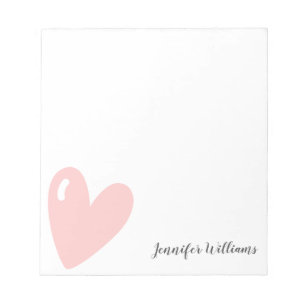 Cute Pastel Pink Hearts Simple Feminine Custom Notitieblok