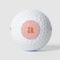Cute Pastel Pink Oranje Monogram Retro Lettering