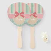 Cute Pastel Polka Dot & Stripes Design Handwaaier (Voorkant en achterkant)