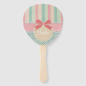 Cute Pastel Polka Dot & Stripes Design Handwaaier (Achterkant)
