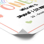 Cute Pastel Rainbow 1er Affiche de bienvenue d'ann (Coin)
