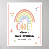 Cute Pastel Rainbow 1er Affiche de bienvenue d'ann (Devant)