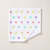 Cute Pastel Rainbow Hearts Pattern Bad Handdoek (Wasdoekje)