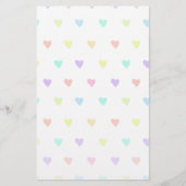 Cute Pastel Rainbow Hearts Pattern Briefpapier (Voorkant)