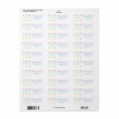 Cute Pastel Rainbow Hearts Pattern Etiket (Full Sheet)