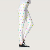 Cute Pastel Rainbow Hearts Pattern Leggings (Rechts)