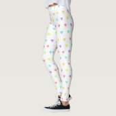 Cute Pastel Rainbow Hearts Pattern Leggings (Links)