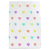 Cute Pastel Rainbow Hearts Pattern Medium Cadeauzakje (Voorkant)
