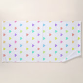 Cute Pastel Rainbow Hearts Pattern Strandlaken (Voorkant)