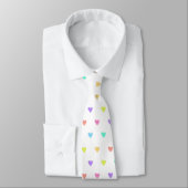 Cute Pastel Rainbow Hearts Pattern Stropdas (Gebonden)