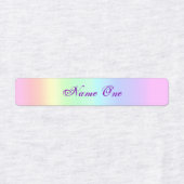 Cute Pastel Rainbow Iron On Purple Name Étiquettes (Design 1)