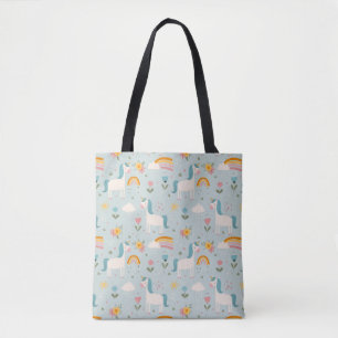 Cute pastel Rainbow Unicorn Pattern Draagtas