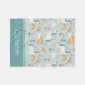 Cute pastel Rainbow Unicorn Pattern Fleece Deken (Voorkant (Horizontaal))