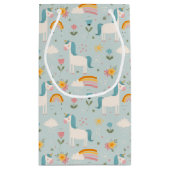 Cute pastel Rainbow Unicorn Pattern Klein Cadeauzakje (Achterkant)