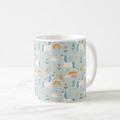 Cute pastel Rainbow Unicorn Pattern Koffiemok (Voorkant rechts)