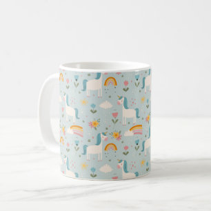Cute pastel Rainbow Unicorn Pattern Koffiemok