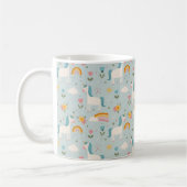 Cute pastel Rainbow Unicorn Pattern Koffiemok (Links)
