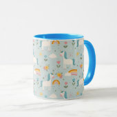 Cute pastel Rainbow Unicorn Pattern Mok (Voorkant rechts)