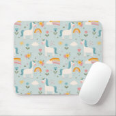 Cute pastel Rainbow Unicorn Pattern Muismat (Met muis)
