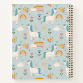 Cute pastel Rainbow Unicorn Pattern Notitieboek (Achterkant)
