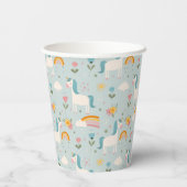 Cute pastel Rainbow Unicorn Pattern Papieren Bekers (Achterkant)