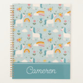 Cute pastel Rainbow Unicorn Pattern Planner (Voorkant)