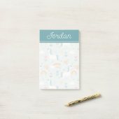 Cute pastel Rainbow Unicorn Pattern Post-it® Notes (Op bureau)