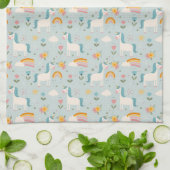 Cute pastel Rainbow Unicorn Pattern Theedoek (Gevouwen)