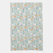 Cute pastel Rainbow Unicorn Pattern Theedoek (Verticaal)