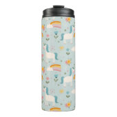 Cute pastel Rainbow Unicorn Pattern Thermosbeker (Voorkant)