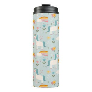 Cute pastel Rainbow Unicorn Pattern Thermosbeker