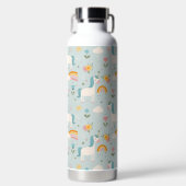 Cute pastel Rainbow Unicorn Pattern Waterfles (Voorkant)